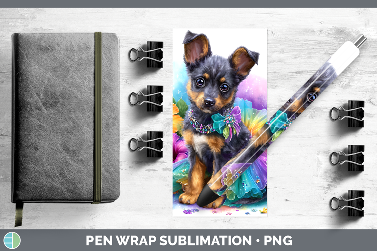 Dogs 01 Rainbow Summer Australian Kelpie Pen Wrap Sublimatio