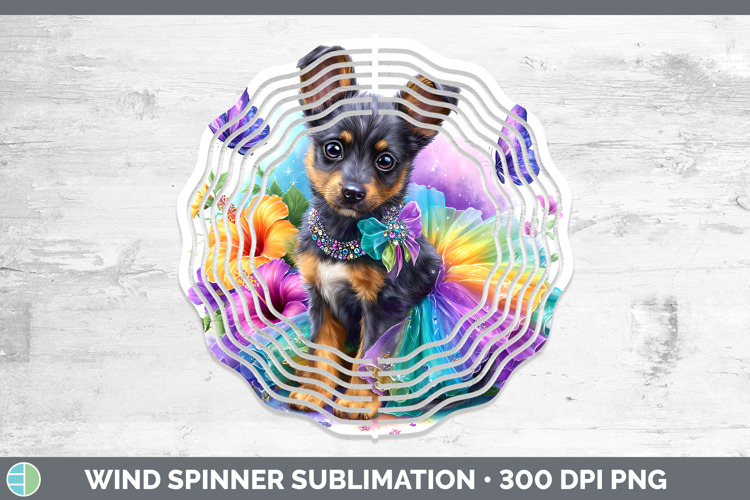 Dogs 01 Rainbow Summer Australian Kelpie Wind Spinner Sublim