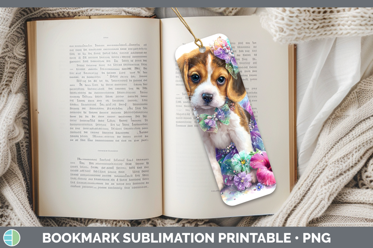 Dogs 01 Rainbow Summer Beagle Bookmark Sublimation Printable