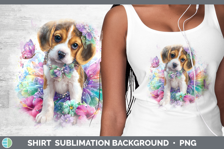 Dogs 01 Rainbow Summer Beagle Shirt Sublimation Background D