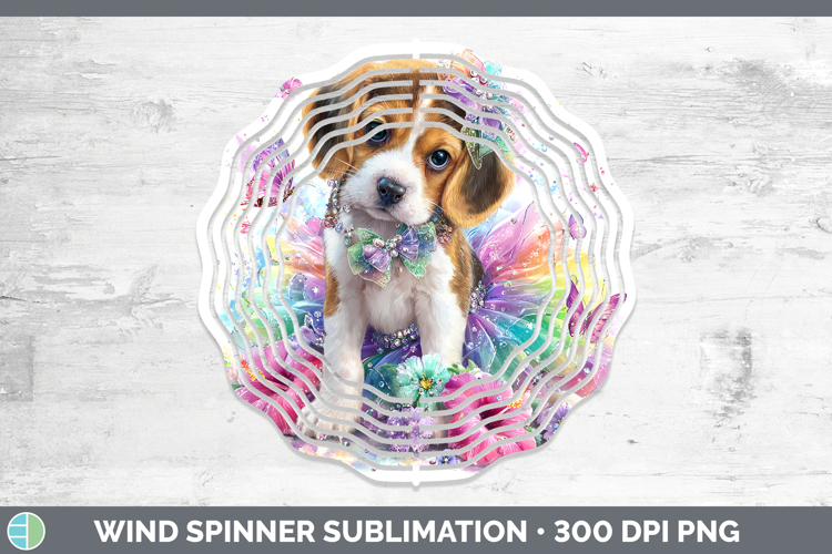 Dogs 01 Rainbow Summer Beagle Wind Spinner Sublimation Spinn