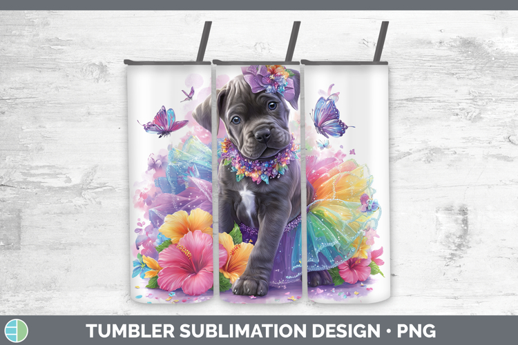 Dogs 01 Rainbow Summer Cane Corso Tumbler Sublimation 20 oz