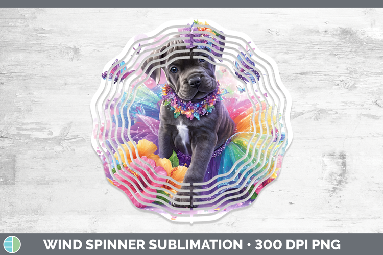 Dogs 01 Rainbow Summer Cane Corso Wind Spinner Sublimation S