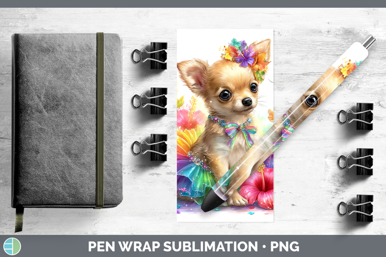 Dogs 01 Rainbow Summer Chihuahua Pen Wrap Sublimation Pen De