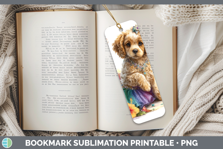 Dogs 01 Rainbow Summer Cocker Spaniel Bookmark Sublimation P