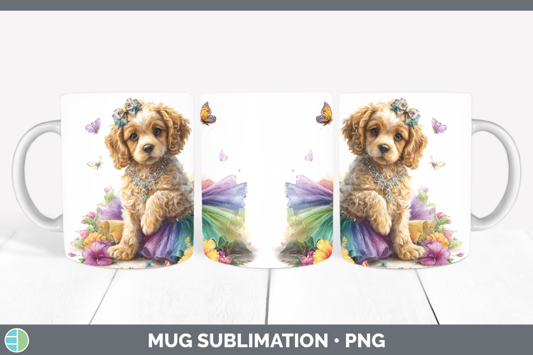 Dogs 01 Rainbow Summer Cocker Spaniel Mug Wrap Sublimation C