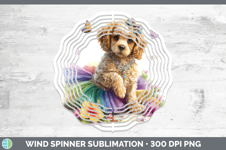 Dogs 01 Rainbow Summer Cocker Spaniel Wind Spinner Sublimati