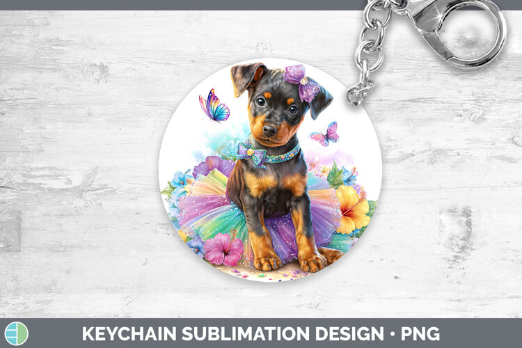 GorgeousDogs 01 Rainbow Summer Keychain design.