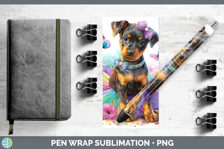 Dogs 01 Rainbow Summer Doberman Pinscher Pen Wrap Sublimatio