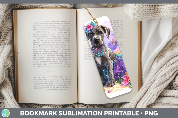 Dogs 01 Rainbow Summer Great Dane Bookmark Sublimation Print