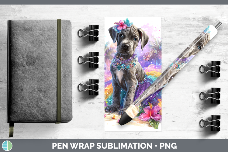 Dogs 01 Rainbow Summer Great Dane Pen Wrap Sublimation Pen D