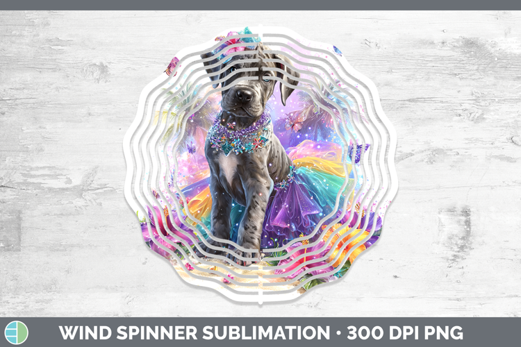 Dogs 01 Rainbow Summer Great Dane Wind Spinner Sublimation S
