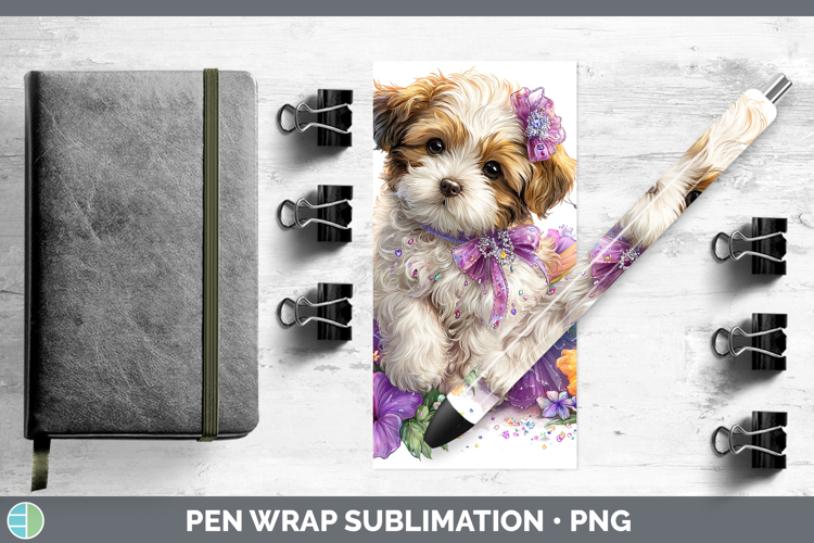 Dogs 01 Rainbow Summer Lhasa Apso Pen Wrap Sublimation Pen D