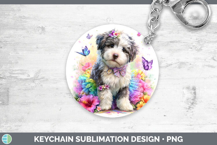 GorgeousDogs 01 Rainbow Summer Keychain design.
