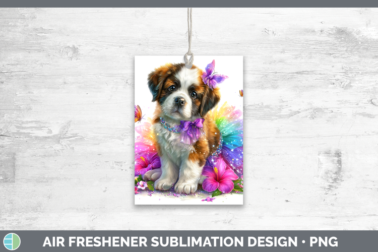Dogs 01 Rainbow Summer Saint Bernard Air Freshener Sublimati