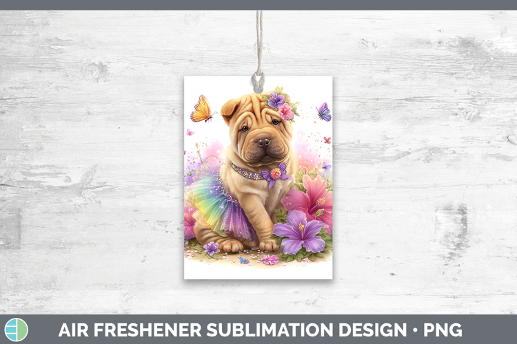 Dogs 01 Rainbow Summer Shar Pei Air Freshener Sublimation Ca