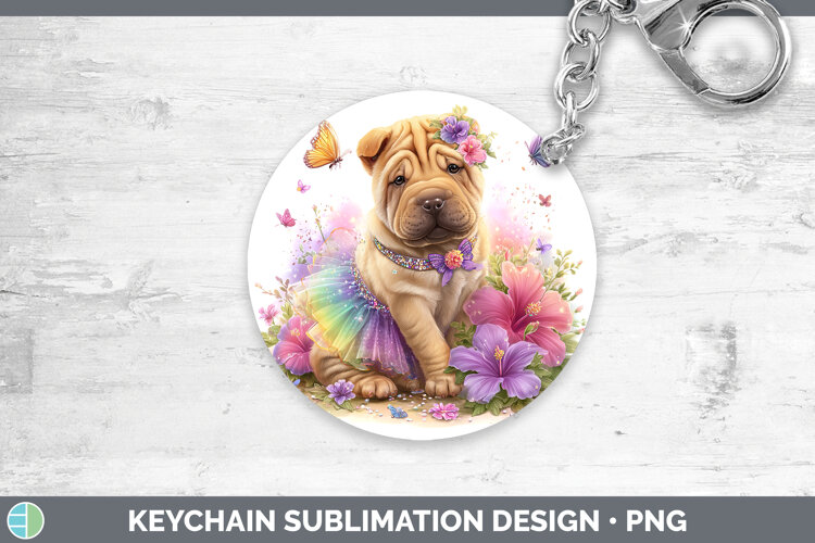 GorgeousDogs 01 Rainbow Summer Keychain design.