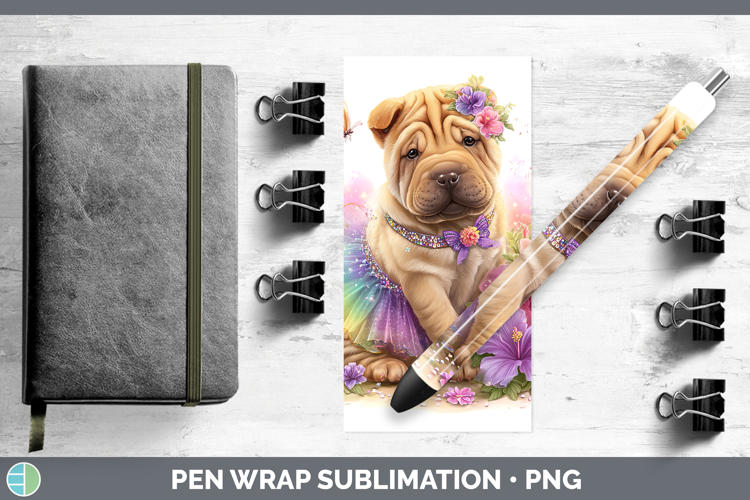 Dogs 01 Rainbow Summer Shar Pei Pen Wrap Sublimation Pen Des