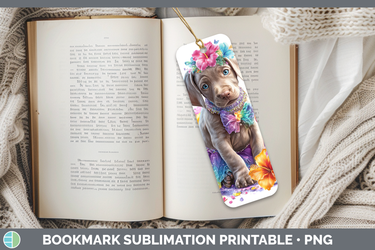 Dogs 01 Rainbow Summer Weimaraner Bookmark Sublimation Print
