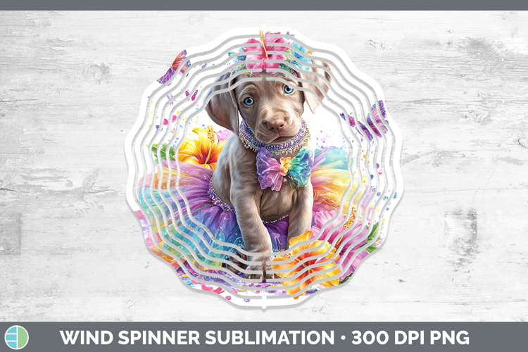 Dogs 01 Rainbow Summer Weimaraner Wind Spinner Sublimation S