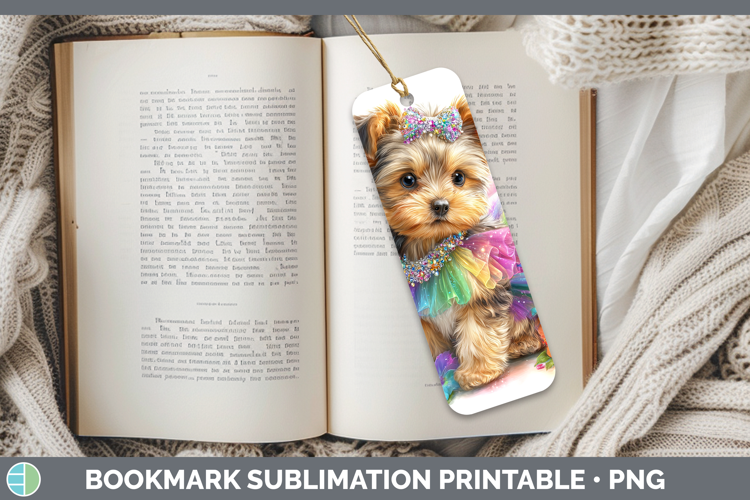 Dogs 01 Rainbow Summer Yorkshire Terrier Bookmark Sublimatio