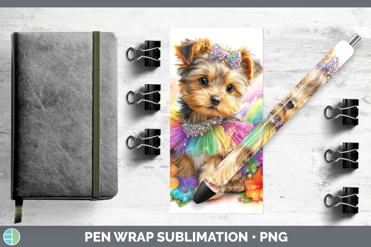 Dogs 01 Rainbow Summer Yorkshire Terrier Pen Wrap Sublimatio