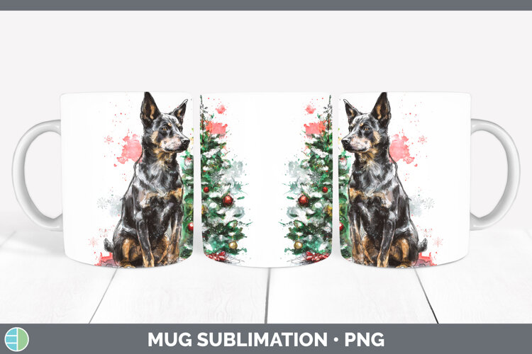 GorgeousDogs 01 Splash Christmas Mug Wrap design.