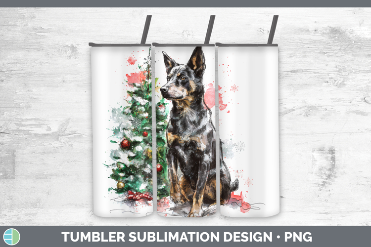 Australian Kelpie Tumbler Dogs 01 Splash Christmas Sublimati