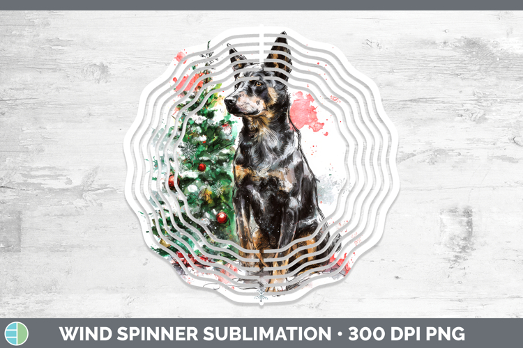 Australian Kelpie Wind Spinner Dogs 01 Splash Christmas Subl