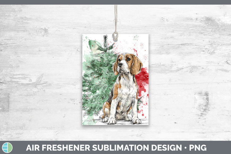 Beagle Air Freshener Dogs 01 Splash Christmas Sublimation Ca