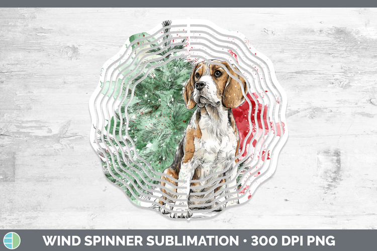 Beagle Wind Spinner Dogs 01 Splash Christmas Sublimation Spi