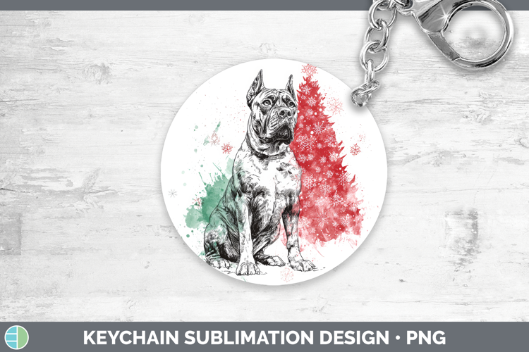 Cane Corso Keychain Dogs 01 Splash Christmas Sublimation Key