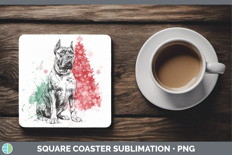 GorgeousDogs 01 Splash Christmas Square Coaster design.