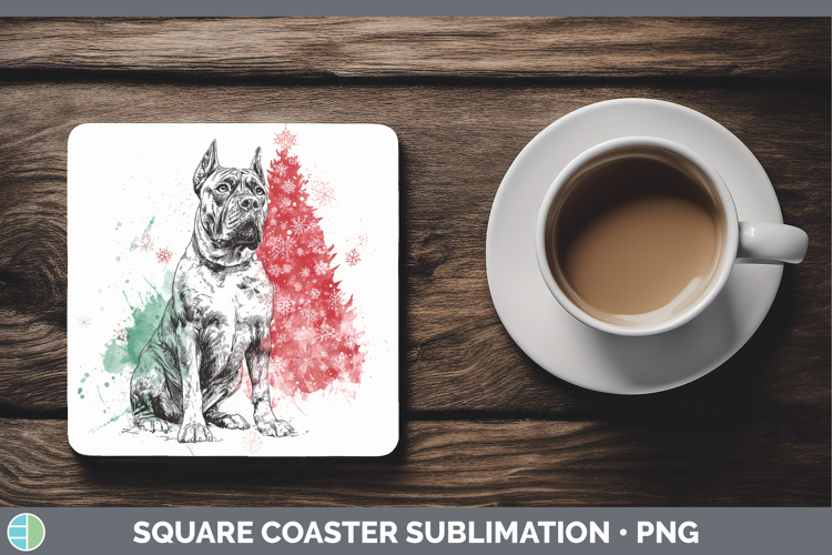 Cane Corso Square Coaster Dogs 01 Splash Christmas Sublimati