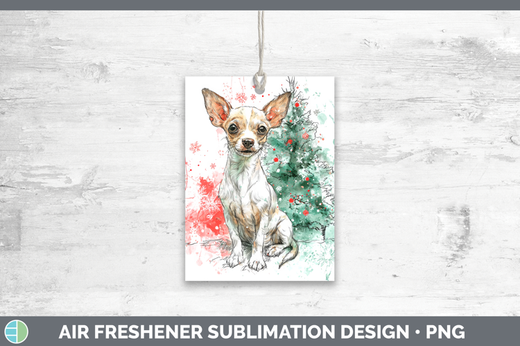 Chihuahua Air Freshener Dogs 01 Splash Christmas Sublimation