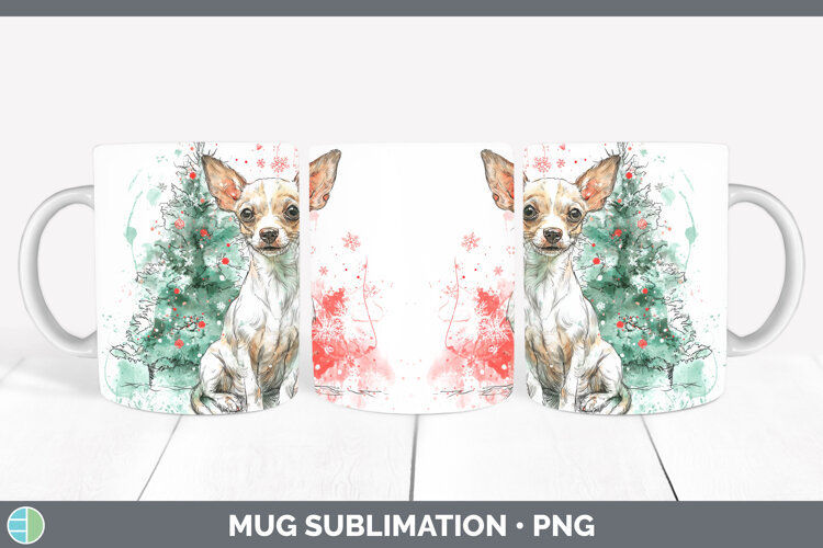GorgeousDogs 01 Splash Christmas Mug Wrap design.