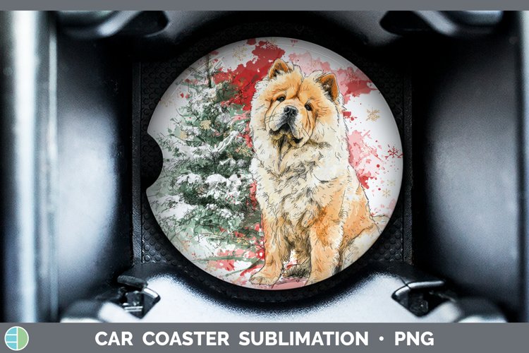 Chow Chow Car Coaster Dogs 01 Splash Christmas Sublimation