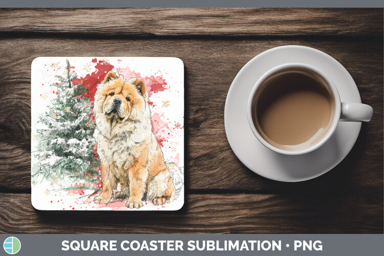 GorgeousDogs 01 Splash Christmas Square Coaster design.