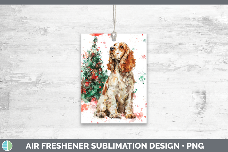 Cocker Spaniel Air Freshener Dogs 01 Splash Christmas Sublim