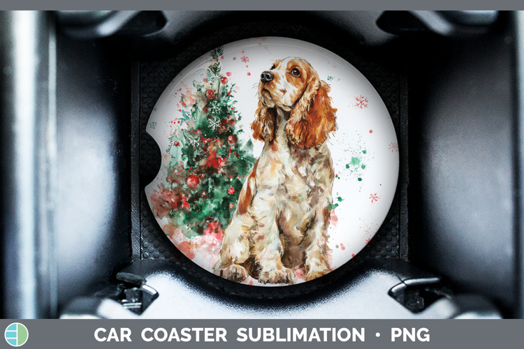 Cocker Spaniel Car Coaster Dogs 01 Splash Christmas Sublimat