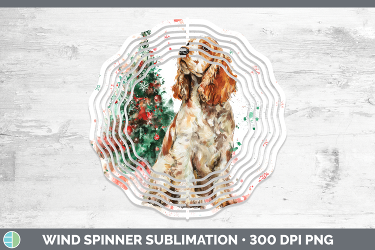 Cocker Spaniel Wind Spinner Dogs 01 Splash Christmas Sublima