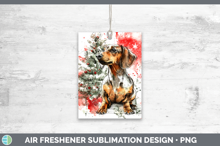 Dachshund Air Freshener Dogs 01 Splash Christmas Sublimation