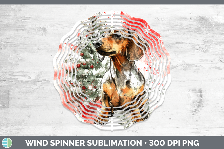 Dachshund Wind Spinner Dogs 01 Splash Christmas Sublimation