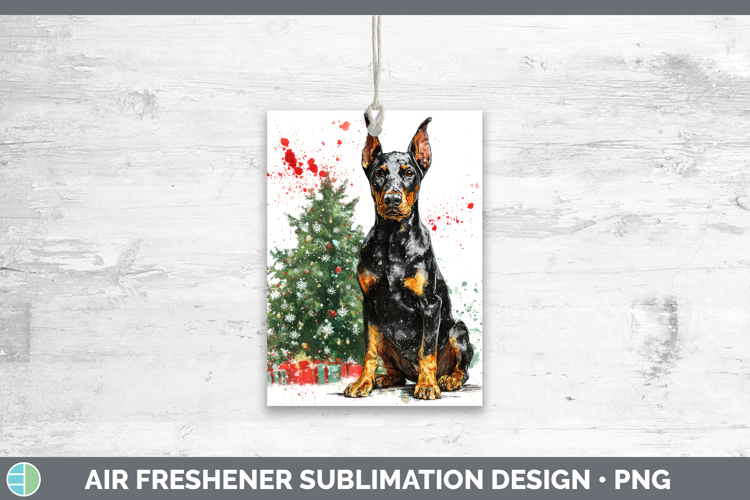 Doberman Pinscher Air Freshener Dogs 01 Splash Christmas Sub