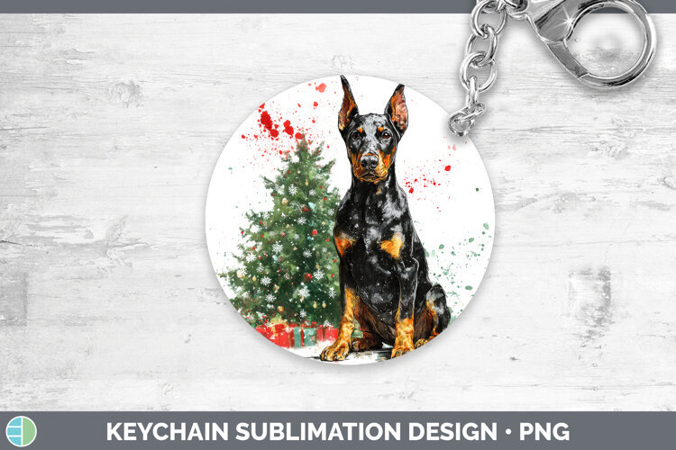 GorgeousDogs 01 Splash Christmas Keychain design.