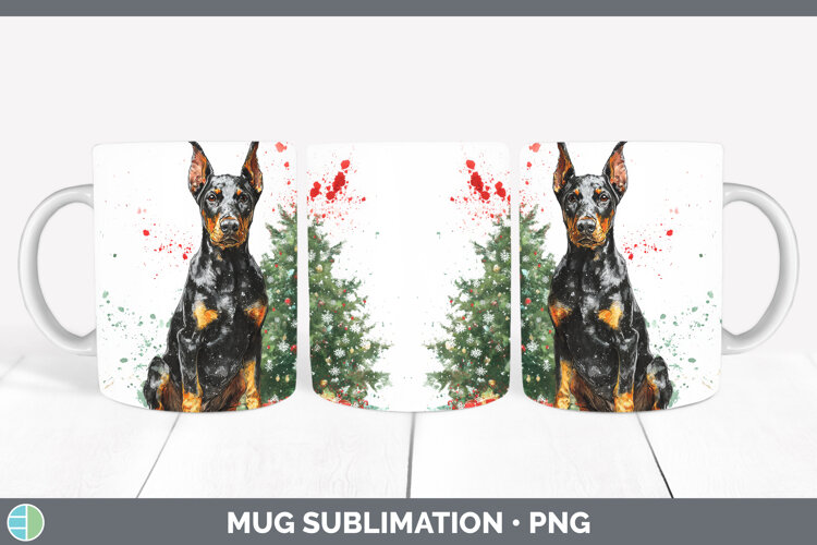 GorgeousDogs 01 Splash Christmas Mug Wrap design.