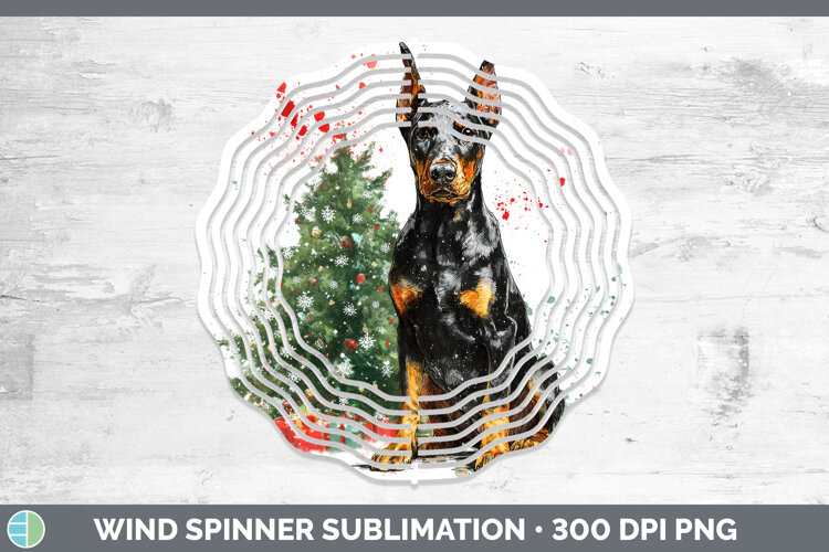 GorgeousDogs 01 Splash Christmas Wind Spinner design.