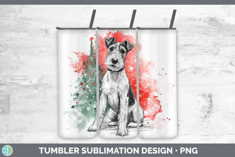 Fox Terrier Tumbler Dogs 01 Splash Christmas Sublimation 20