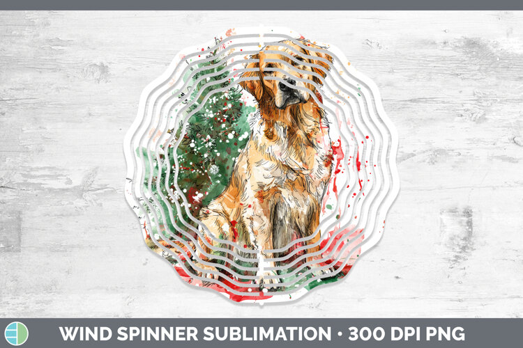 GorgeousDogs 01 Splash Christmas Wind Spinner design.