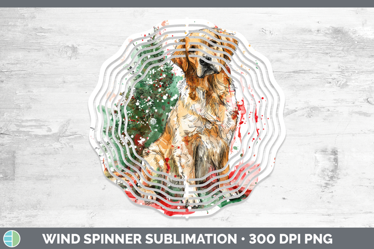 Golden Retriever Wind Spinner Dogs 01 Splash Christmas Subli